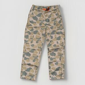 Hanna Anderson Boys Camo Cargo Pants Tan Green Size 8
